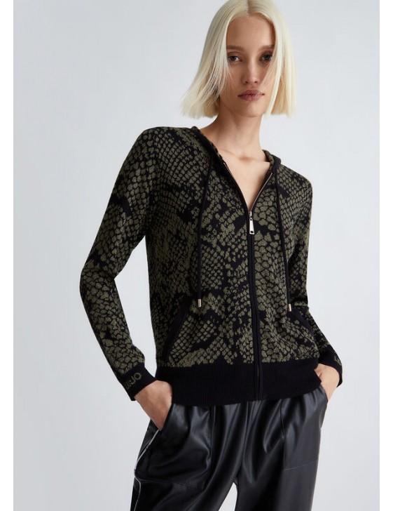 JACQUARD SWEATER WITH ZIP