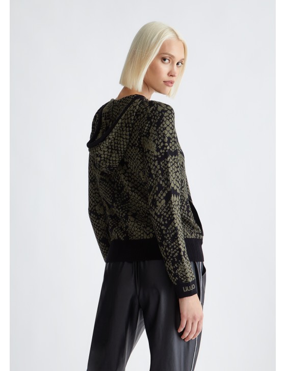 JACQUARD SWEATER WITH ZIP