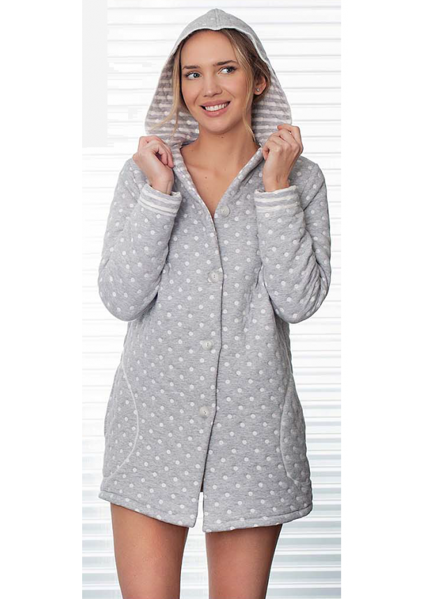 ROBE BOTÕES CINZA